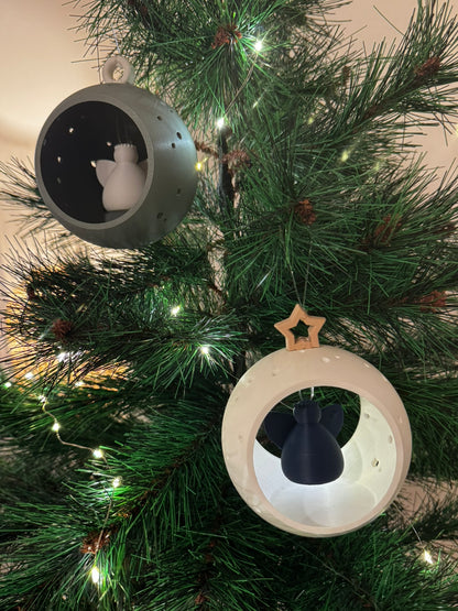 Boule de Noël Louise et petit Ange Malo